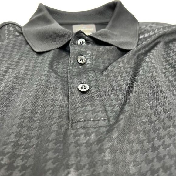 Greg Norman for Tasso Elba black houndstooth golf polo size L - Picture 6 of 9